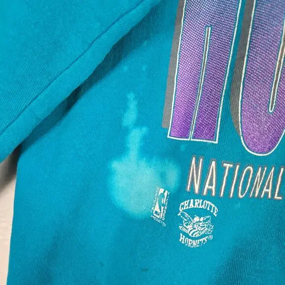 VTG Charlotte Hornets Basketball Sweatshirt Mens Large Logo Athletic 0826 - Picture 3 of 12